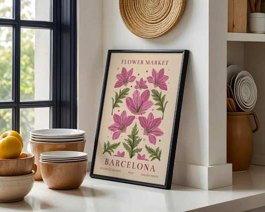 Barcelona Flower Market Botanical Framed Poster #1 - Image 2