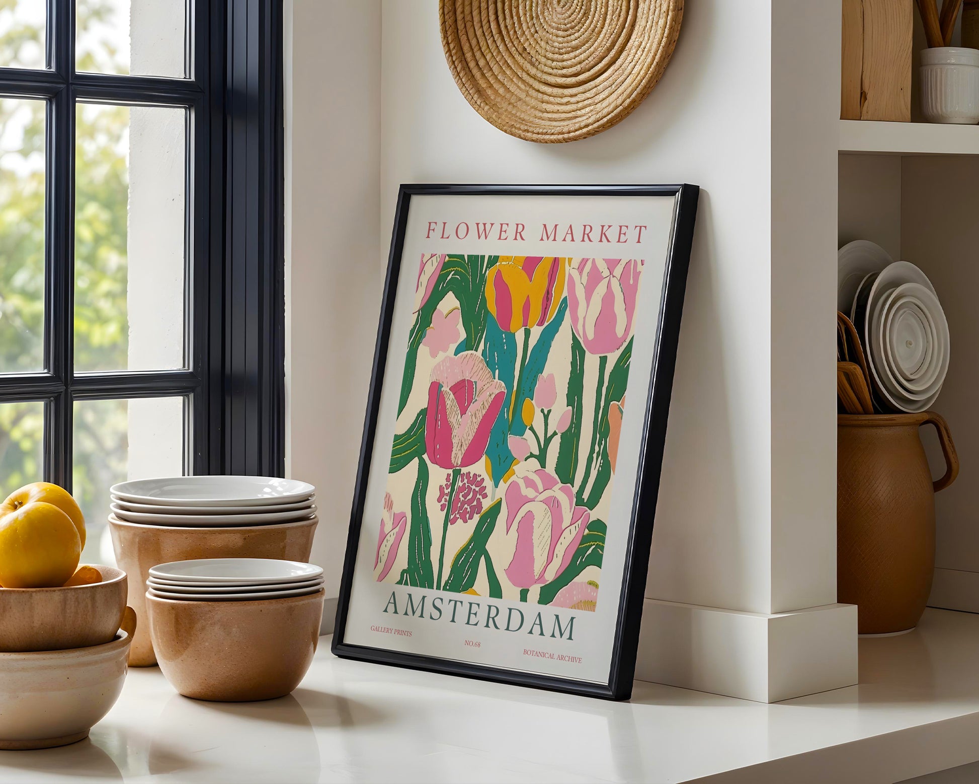Amsterdam Flower Market Tulips Framed Poster #2 – Framed Wall Art Poster - Image 2