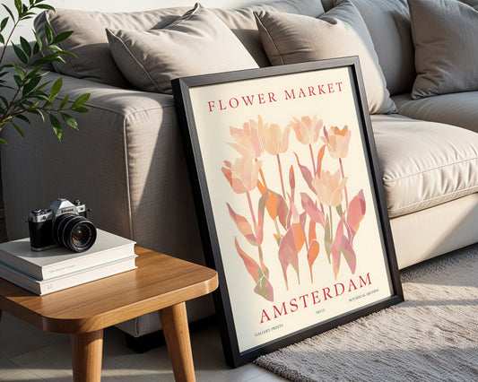 Amsterdam Flower Market Tulips Framed Poster #3 - Image 1