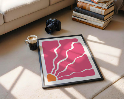 Abstract Hot Pink Organic Shapes Framed Poster - Image 2