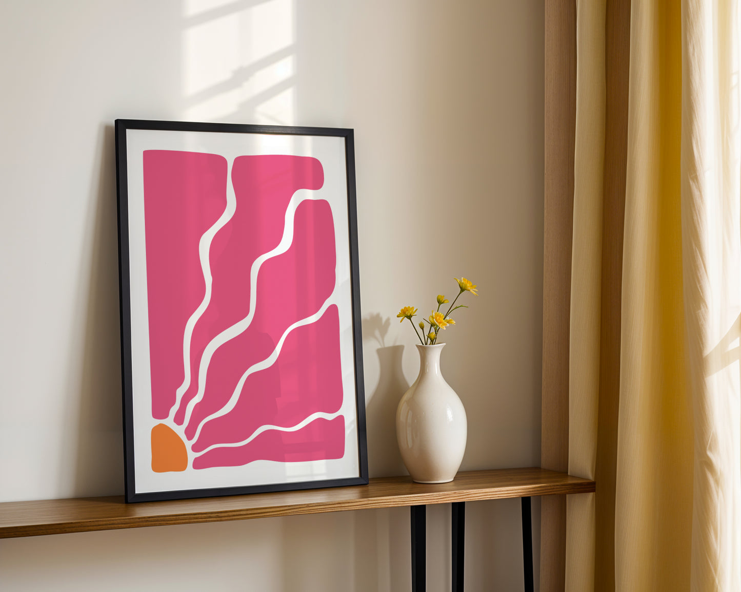 Abstract Hot Pink Organic Shapes Framed Poster - Image 3