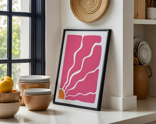 Abstract Hot Pink Organic Shapes Framed Poster - Image 4