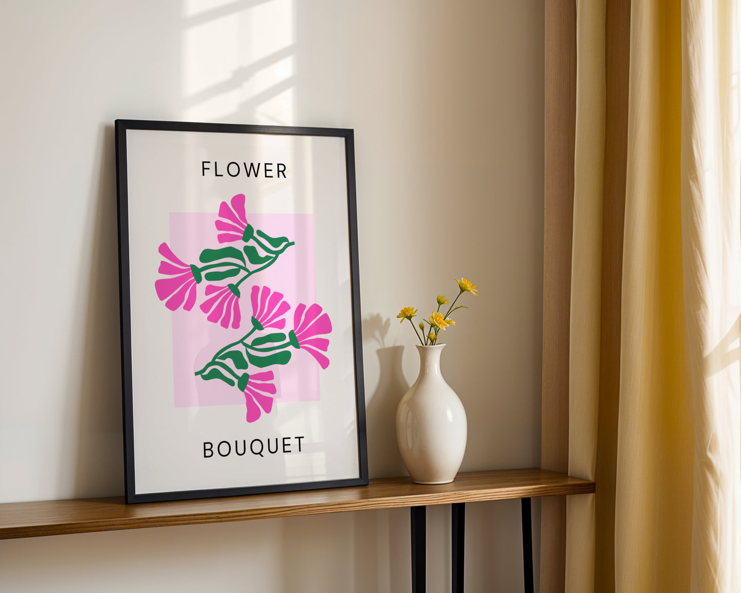 Abstract Pink Floral Bouquet Framed Poster - Image 3