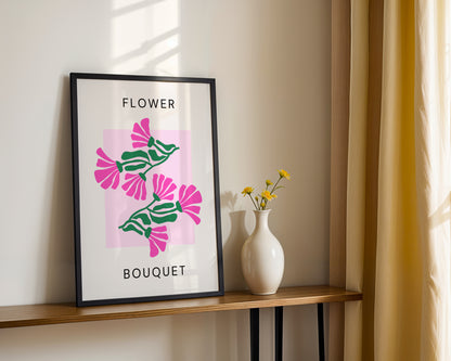 Abstract Pink Floral Bouquet Framed Poster - Image 3