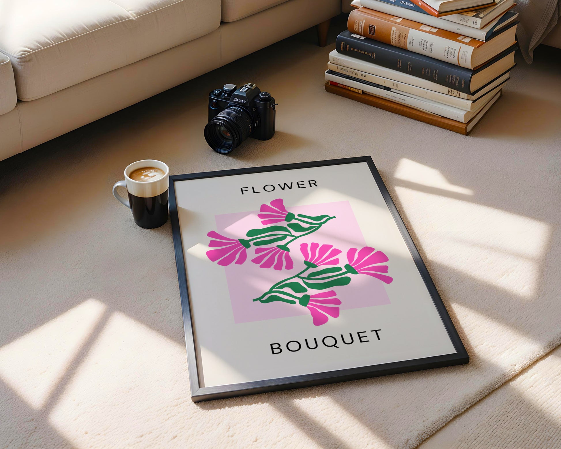 Abstract Pink Floral Bouquet Framed Poster - Image 4