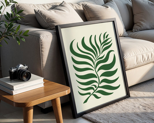 Abstract Green Botanical Leaf Framed Poster - Image 2