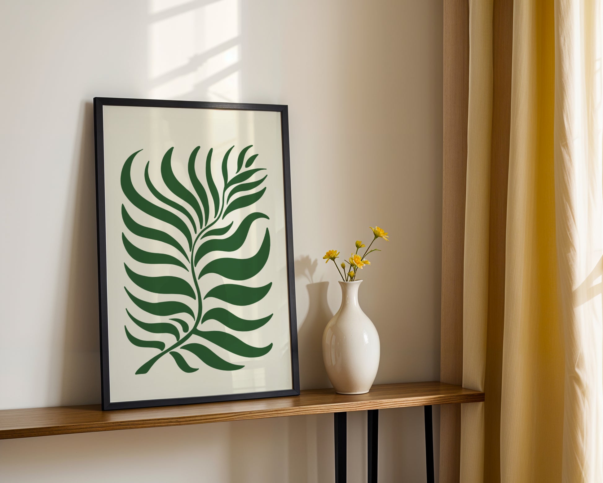Abstract Green Botanical Leaf Framed Poster - Image 3