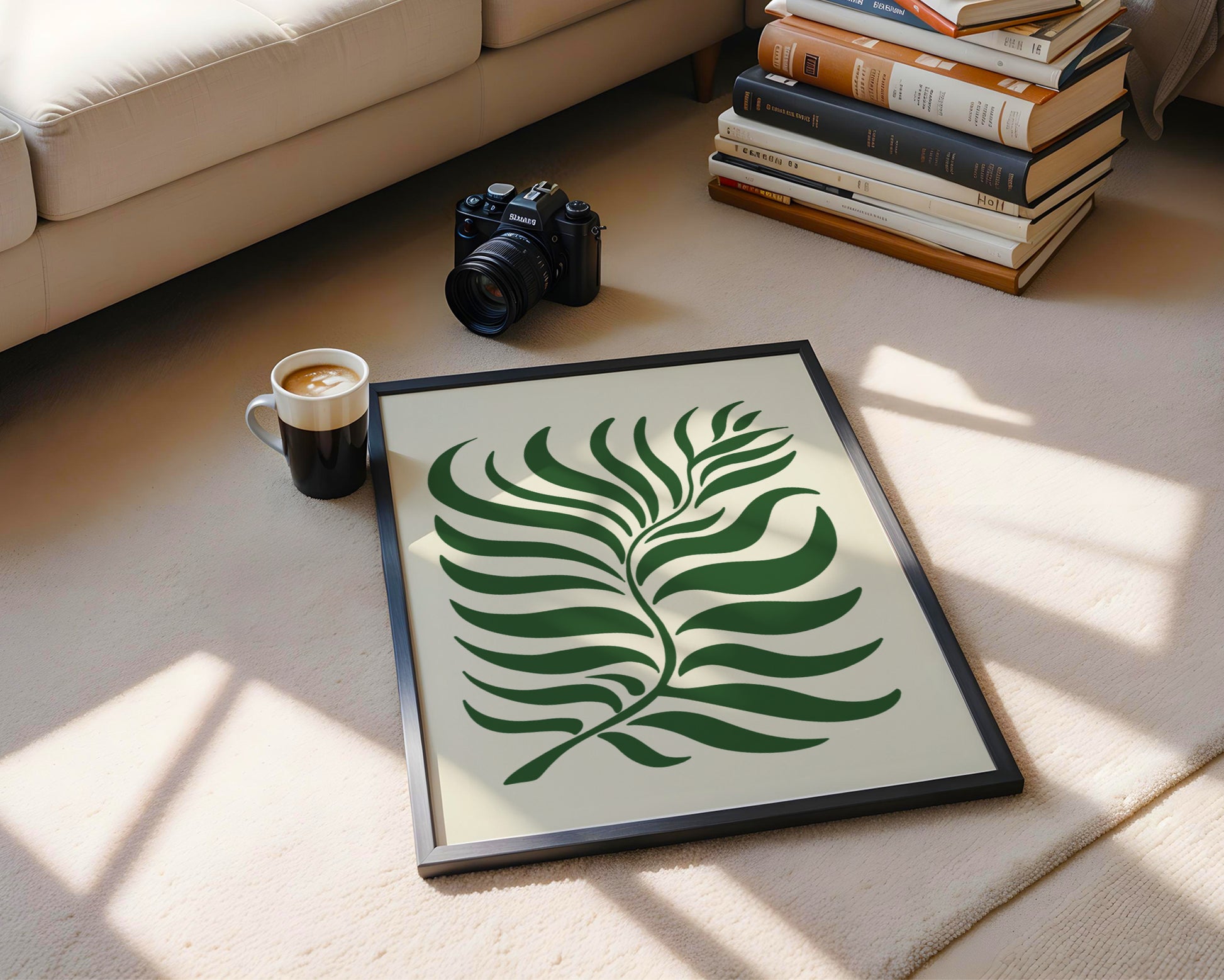 Abstract Green Botanical Leaf Framed Poster - Image 4