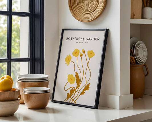 Abstract Yellow Botanical Garden Framed Poster - Image 2