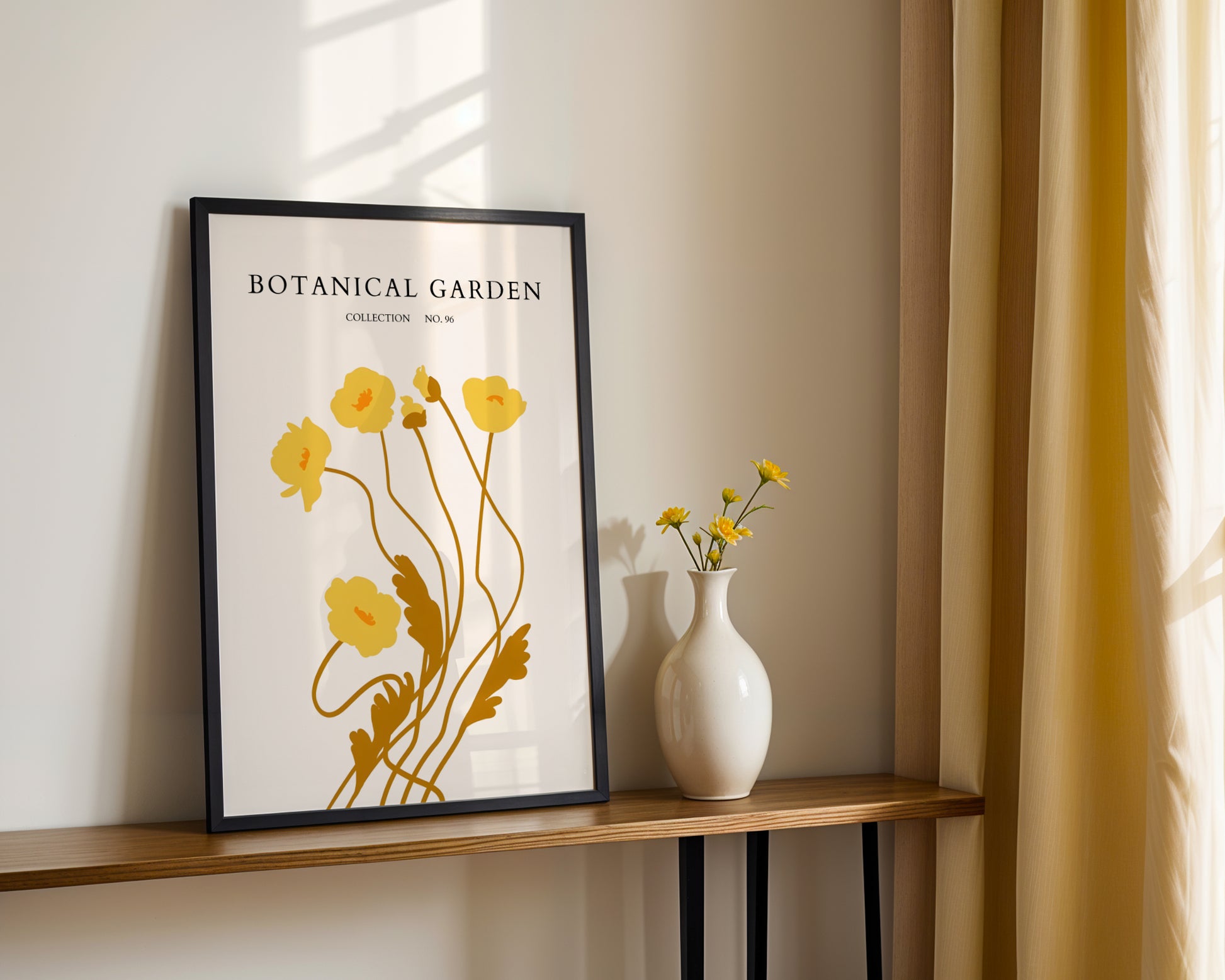 Abstract Yellow Botanical Garden Framed Poster - Image 3