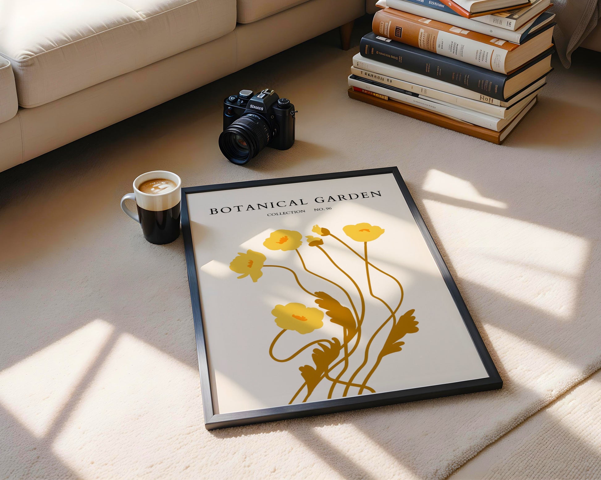 Abstract Yellow Botanical Garden Framed Poster - Image 4