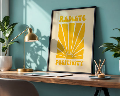 Radiate Positivity Sunburst Framed Poster – Framed Wall Art Poster - Image 4
