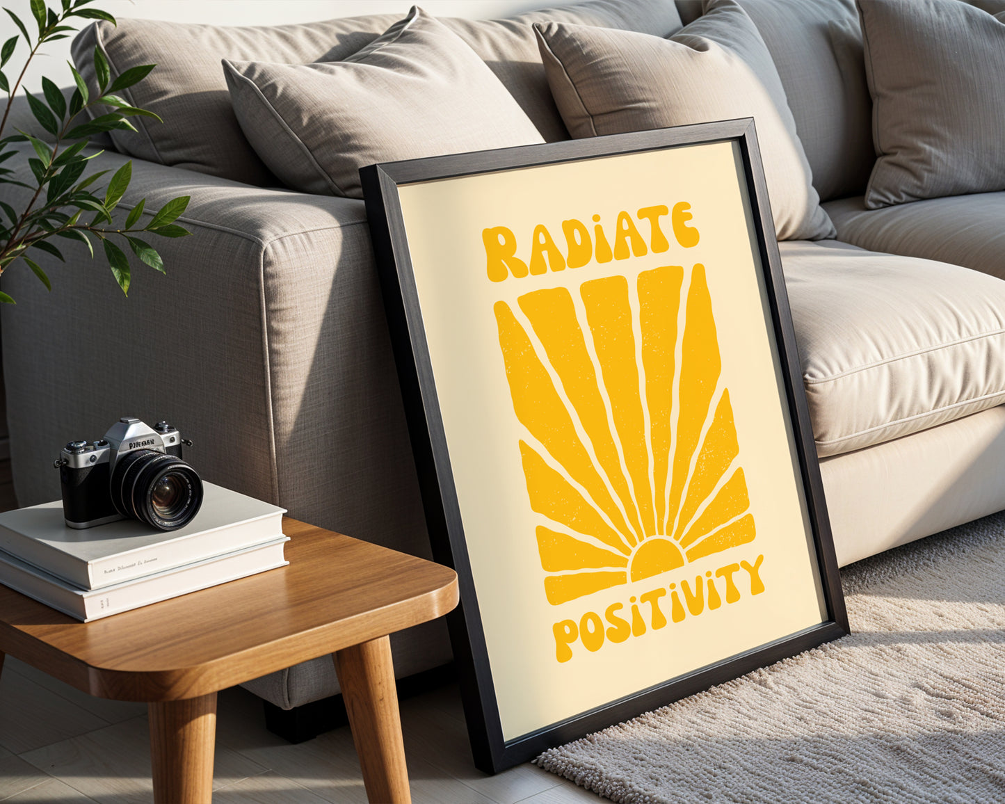 Radiate Positivity Sunburst Framed Poster – Framed Wall Art Poster - Image 3