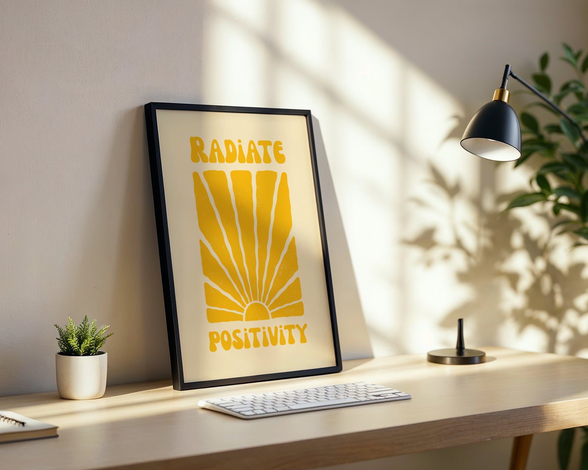 Radiate Positivity Sunburst Framed Poster – Framed Wall Art Poster - Image 2