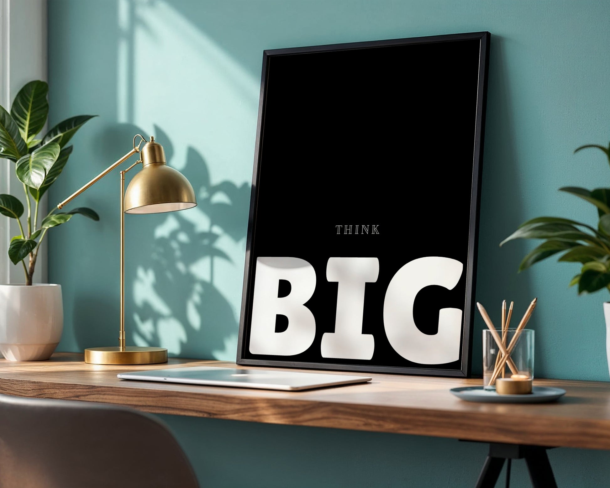 Framed "Think Big" Motivational Poster – Framed Wall Art Poster - Image 1
