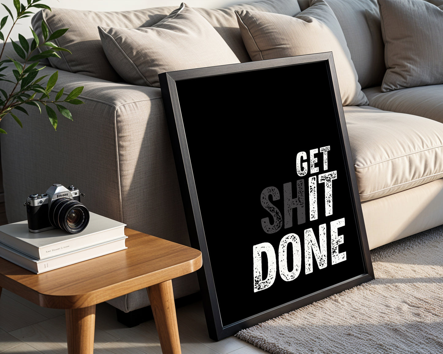 Get Shit Done' Motivational Framed Poster – Framed Wall Art Poster - Image 3