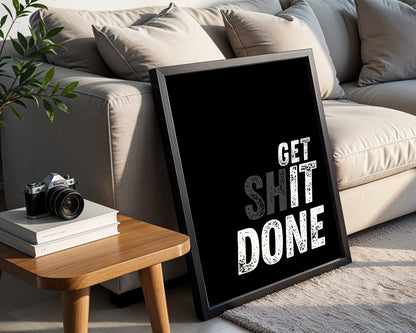 Get Shit Done' Motivational Framed Poster – Framed Wall Art Poster - Image 3