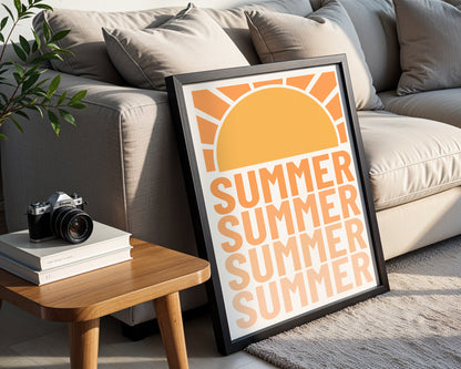 SUMMER Sun Graphic Framed Poster – Framed Wall Art Poster - Image 4