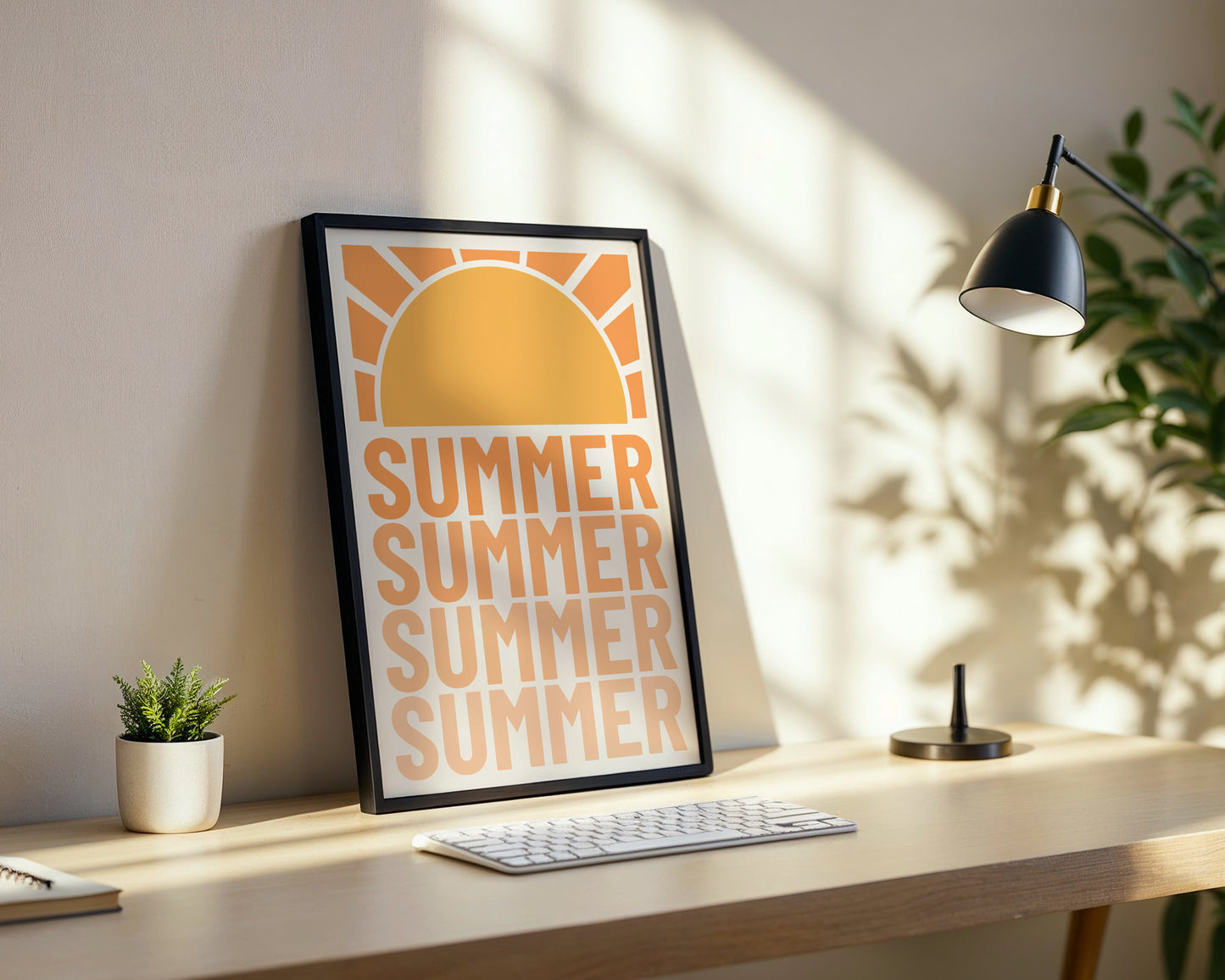 SUMMER Sun Graphic Framed Poster – Framed Wall Art Poster - Image 1