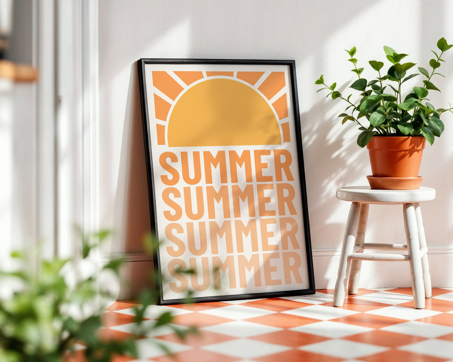 SUMMER Sun Graphic Framed Poster – Framed Wall Art Poster - Image 3