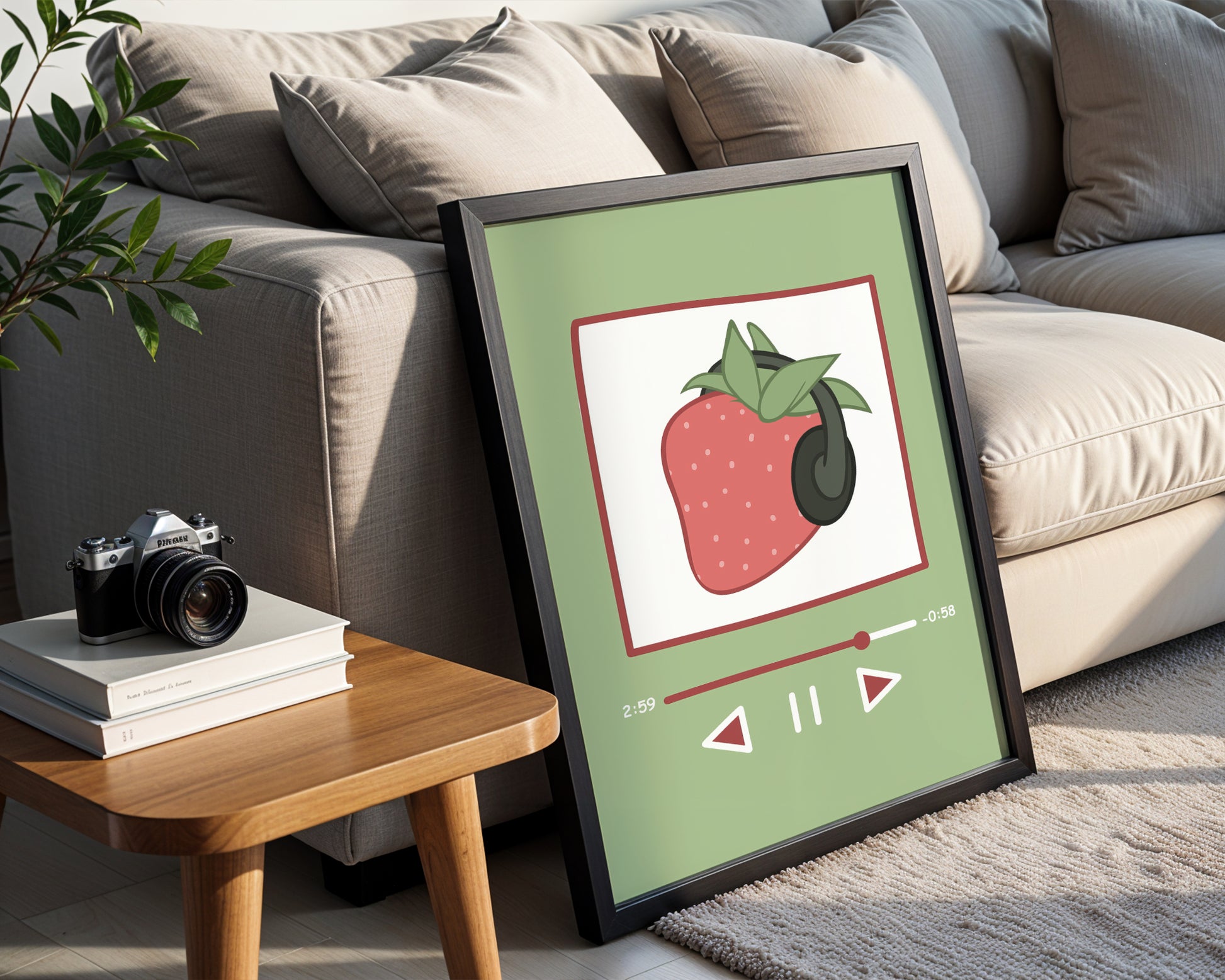 Strawberry Beats Framed Poster – Framed Wall Art Poster - Image 3