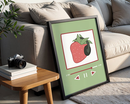 Strawberry Beats Framed Poster – Framed Wall Art Poster - Image 3