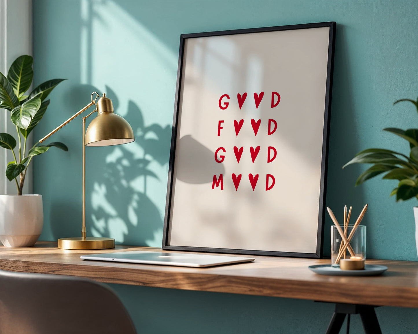 Good Mood Heart Framed Poster – Framed Wall Art Poster - Image 4