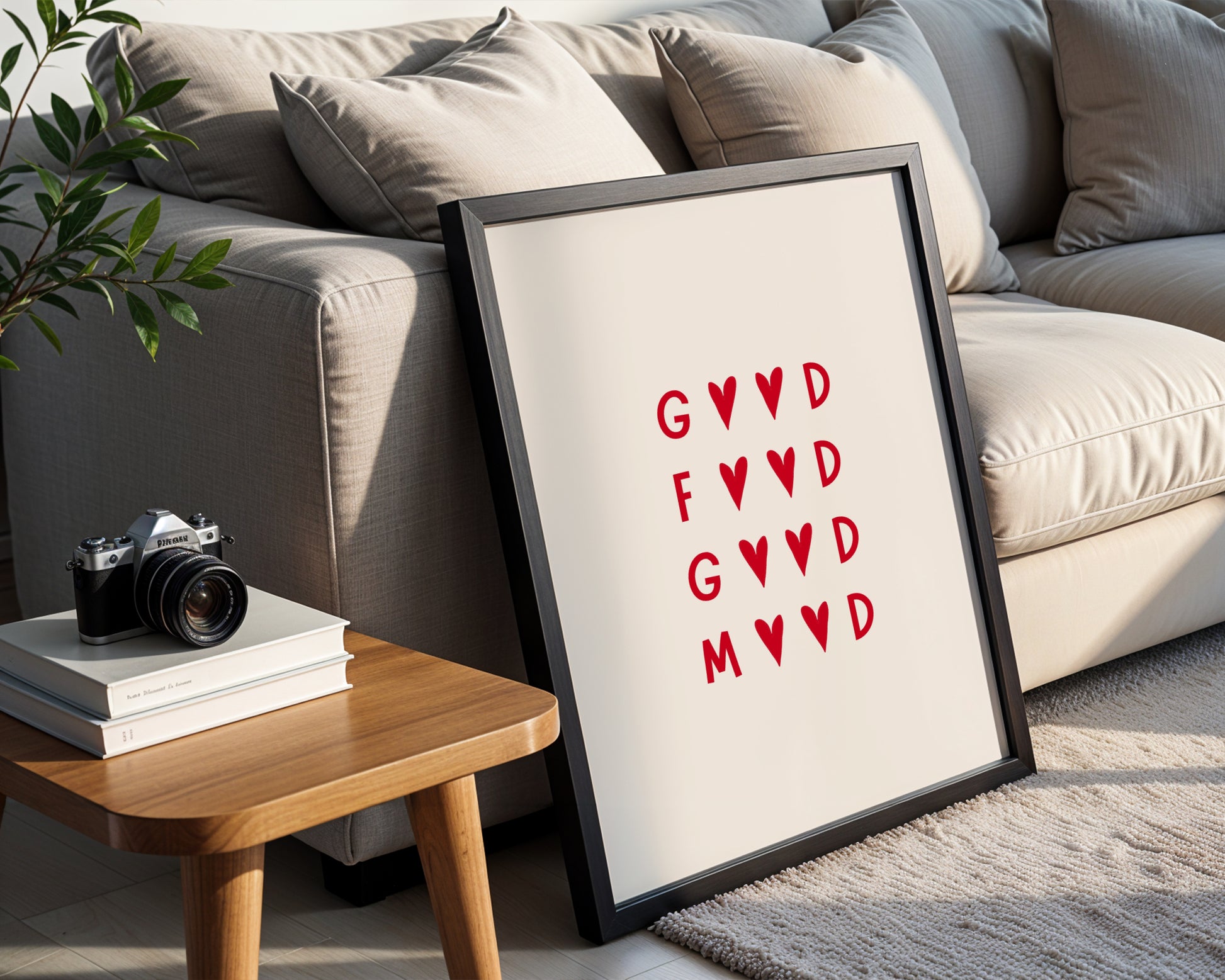 Good Mood Heart Framed Poster – Framed Wall Art Poster - Image 3