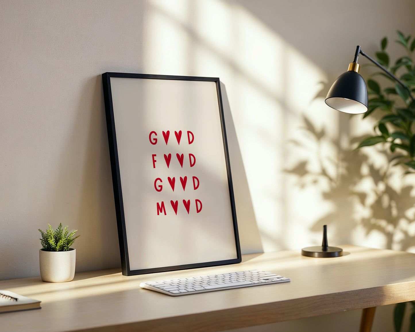 Good Mood Heart Framed Poster – Framed Wall Art Poster - Image 2