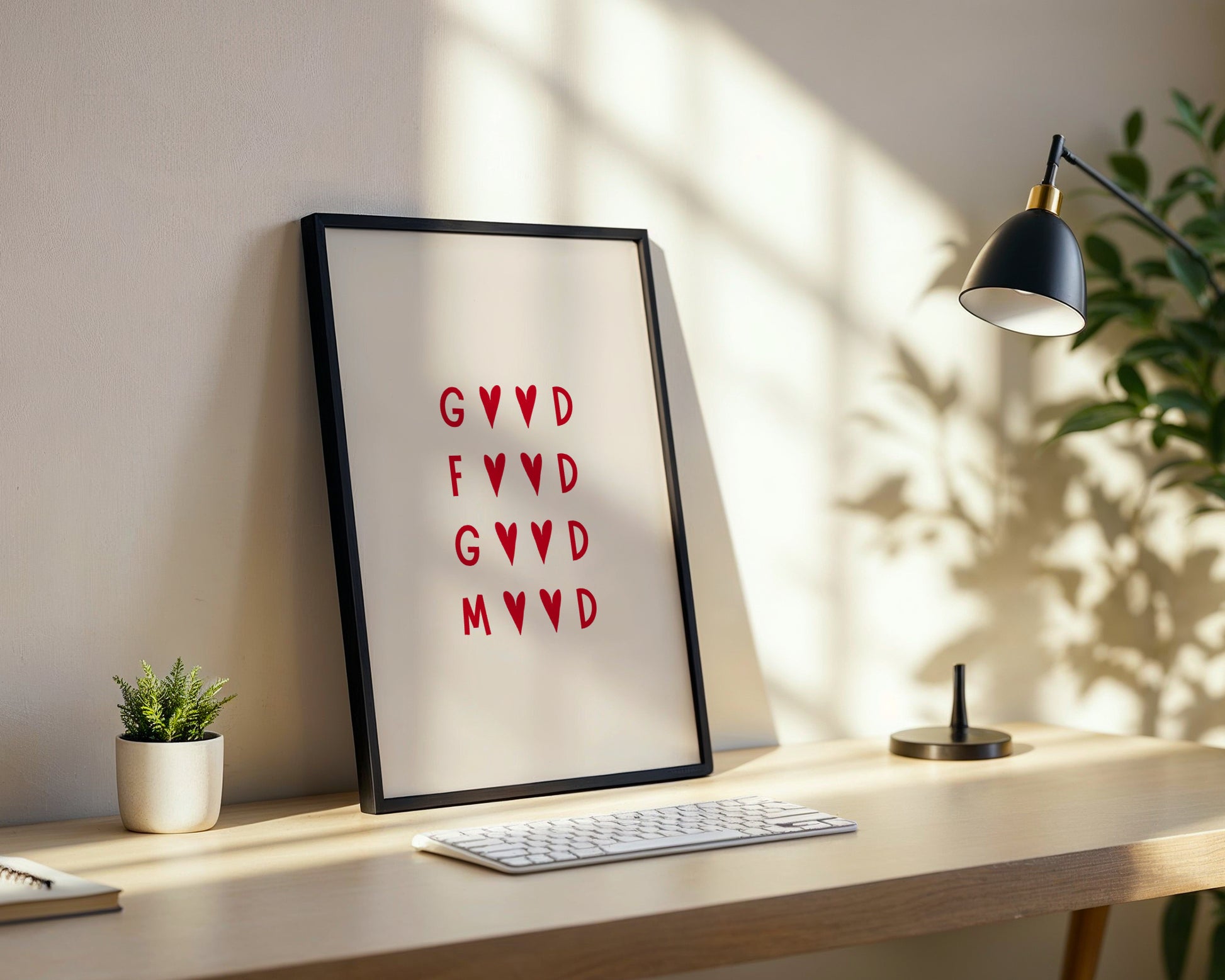 Good Mood Heart Framed Poster – Framed Wall Art Poster - Image 2
