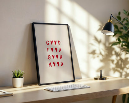 Good Mood Heart Framed Poster – Framed Wall Art Poster - Image 2