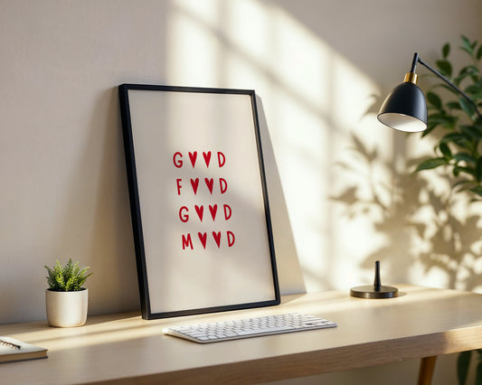Good Mood Heart Framed Poster – Framed Wall Art Poster - Image 2