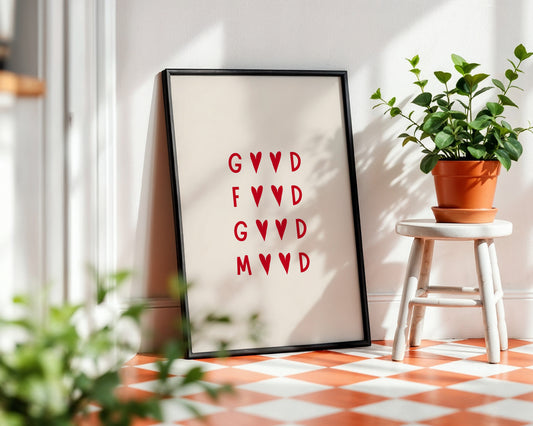 Good Mood Heart Framed Poster – Framed Wall Art Poster - Image 1