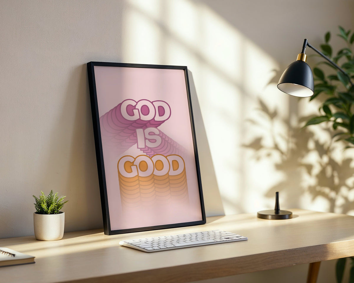 God Is Good Retro Aesthetic Framed Poster – Framed Wall Art Poster - Image 4
