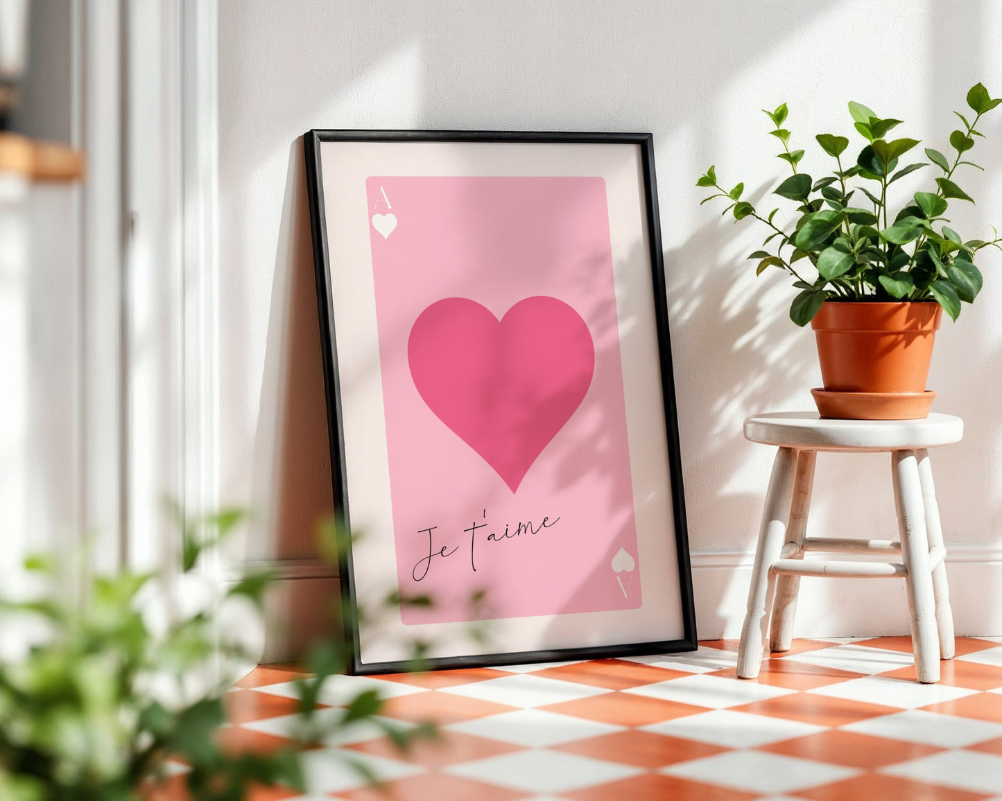 Je t'aime Ace of Hearts Framed Poster – Framed Wall Art Poster - Image 3