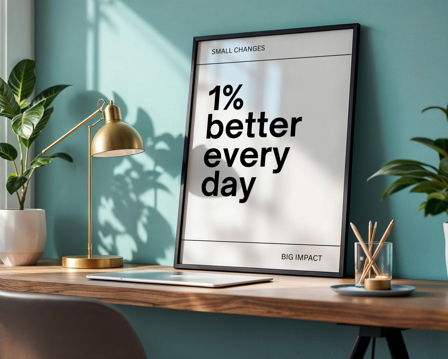 1% Better Every Day Motivational Framed Poster - Small Changes Big Impact – Framed Wall Art Poster - Image 4