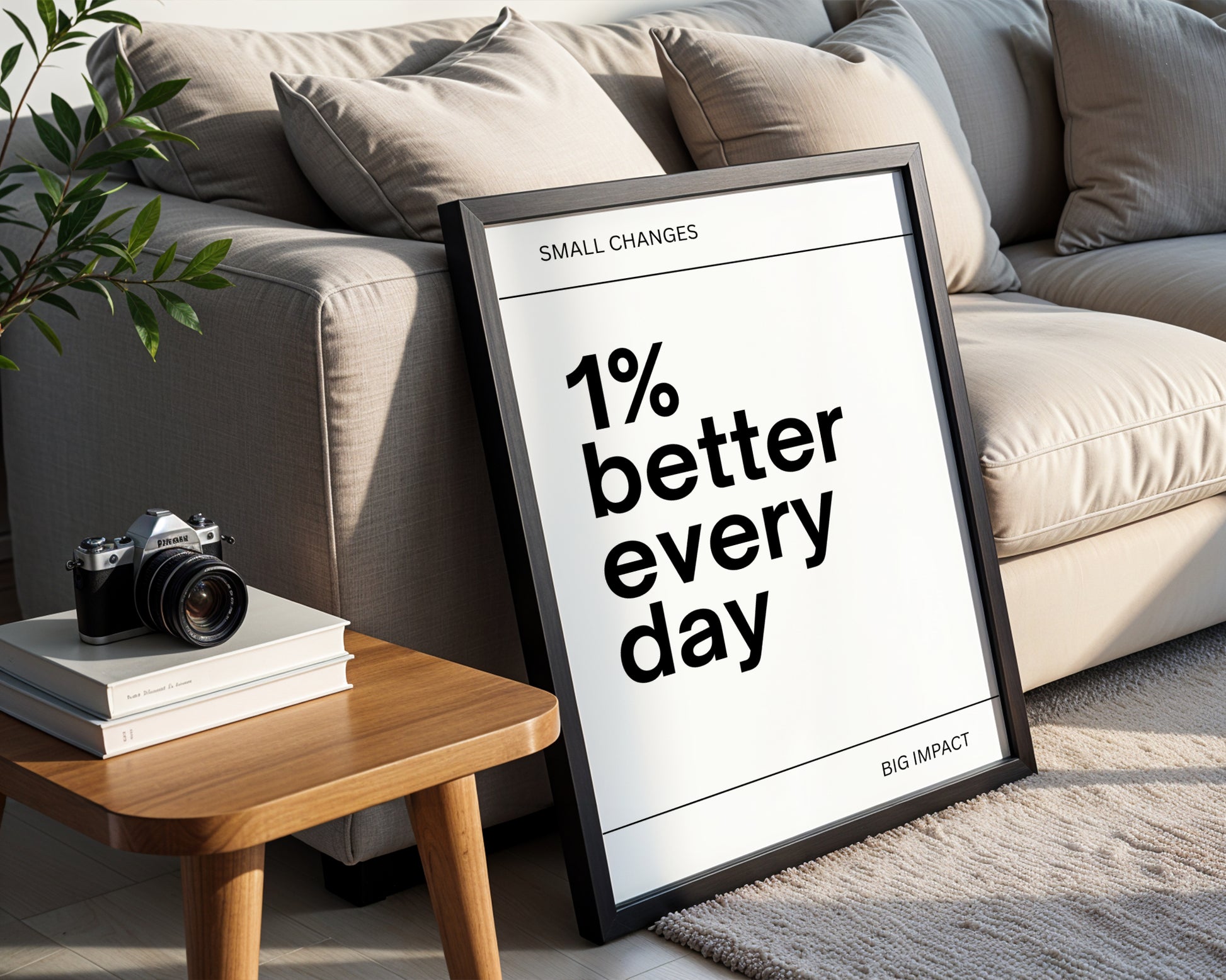 1% Better Every Day Motivational Framed Poster - Small Changes Big Impact – Framed Wall Art Poster - Image 3