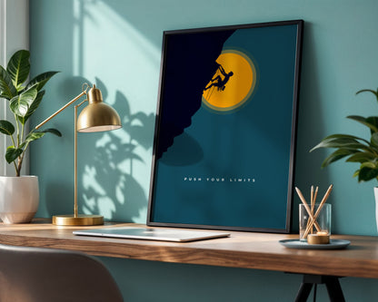 Framed Poster: Push Your Limits Climbing Art – Framed Wall Art Poster - Image 4