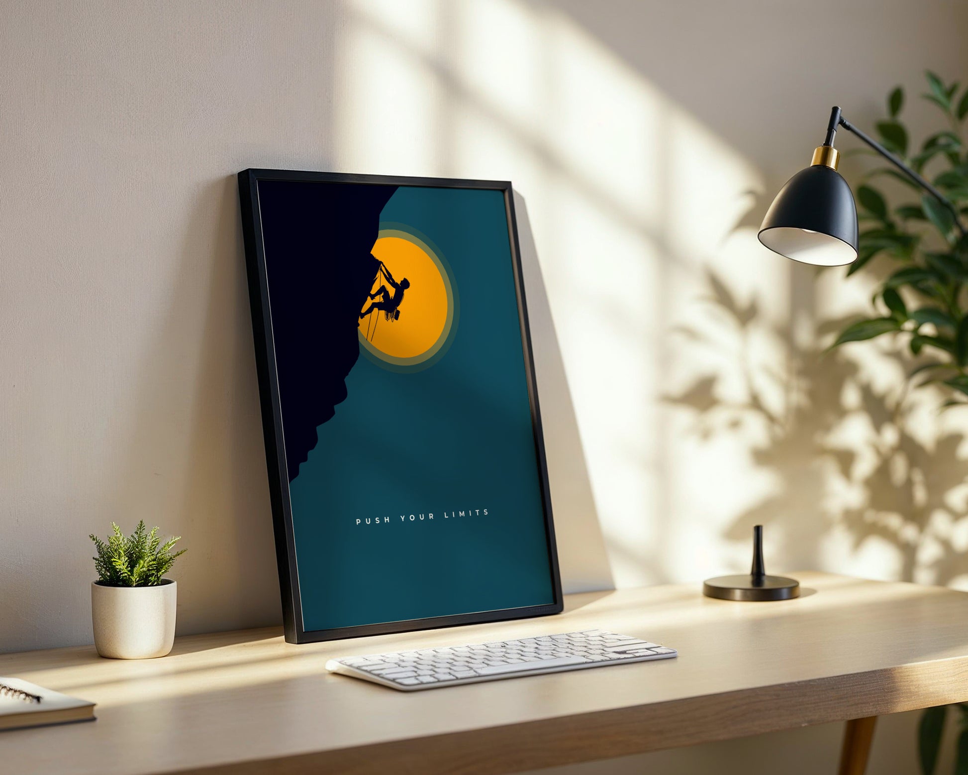 Framed Poster: Push Your Limits Climbing Art – Framed Wall Art Poster - Image 2