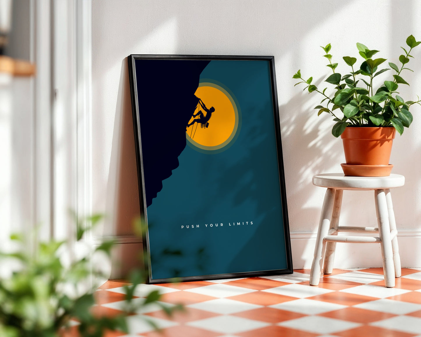 Framed Poster: Push Your Limits Climbing Art – Framed Wall Art Poster - Image 3