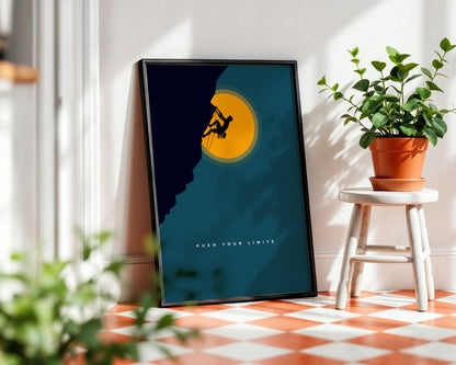 Framed Poster: Push Your Limits Climbing Art – Framed Wall Art Poster - Image 3