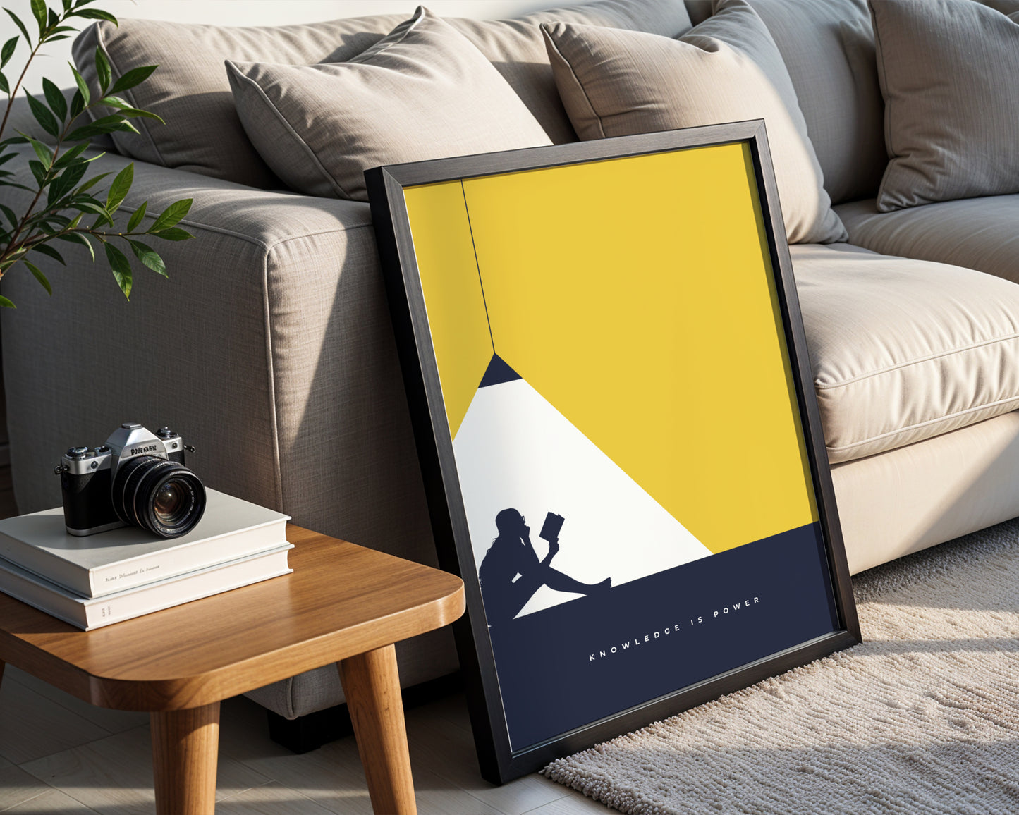 Knowledge is Power Minimalist Framed Poster – Framed Wall Art Poster - Image 1