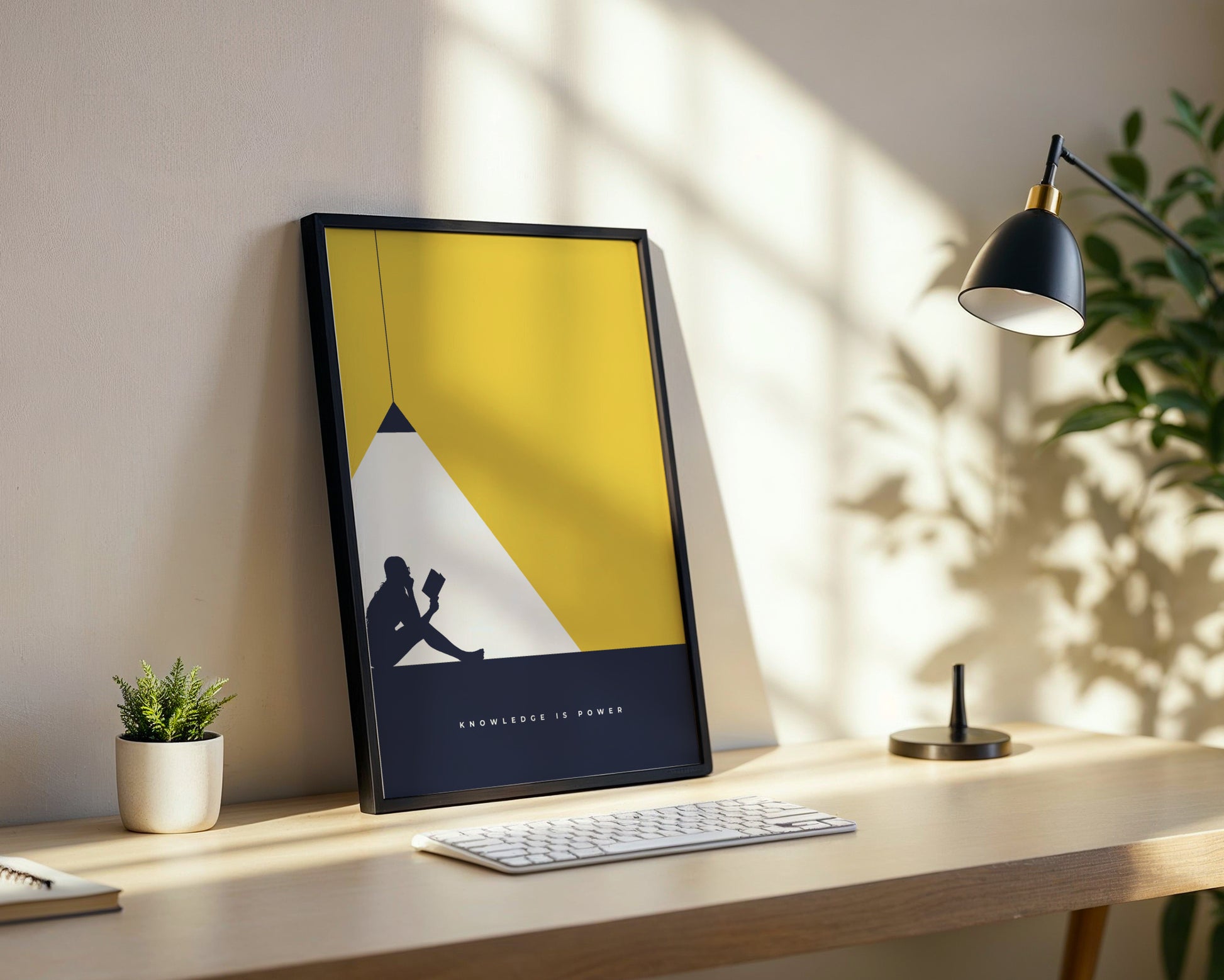Knowledge is Power Minimalist Framed Poster – Framed Wall Art Poster - Image 2