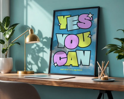 Yes You Can' Motivational Framed Poster – Framed Wall Art Poster - Image 4