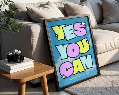 Yes You Can' Motivational Framed Poster – Framed Wall Art Poster - Image 3